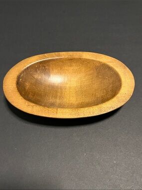 Handmade Wooden Oval Bowl - Warm Brown